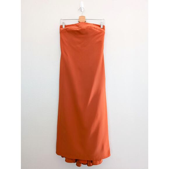 NWT MILLY Vanessa Tea Length Dress Women's Size 2 Copper Sleeveless Midi Formal - Picture 1 of 9